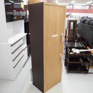 スリムレンジボード 木目調 幅89×奥行42×高さ175cm コンセント2か