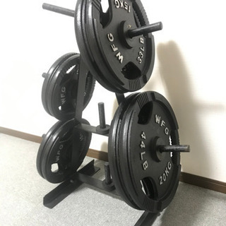 バーベルプレート105kgセット＆プレートラック