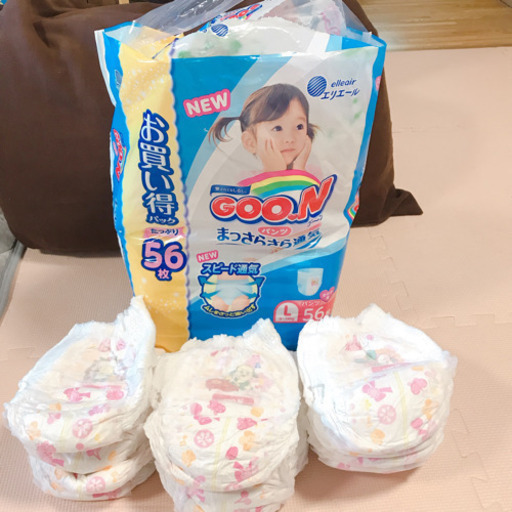 Lサイズパンツタイプオムツ女の子用 さなしど 西中野のベビー用品の中古あげます 譲ります ジモティーで不用品の処分