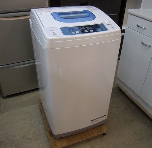 【販売終了しました。ありがとうございました。】日立　5.0㎏　ステンレス槽　全自動洗濯機　NW-5TR　2015年製　中古品