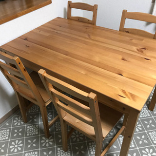 確定済み【IKEA(イケア)】ナチュラルなダイニングテーブル四人がけ椅子4脚セットの画像