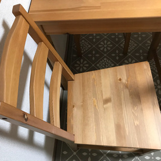 確定済み【IKEA(イケア)】ナチュラルなダイニングテーブル四人がけ椅子4脚セット - 目黒区