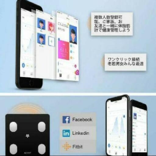 体重計 体組成計 Bluetooth スマホ連動 最新 自動認識機能 体脂肪計 14項測定 体重 Bmi 体脂肪率 皮下脂肪 内 ヒロキ 東淀川の家具の中古あげます 譲ります ジモティーで不用品の処分