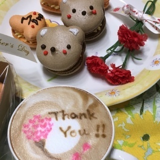 ♡母の日イベント♡  韓国マカロンとコーヒーアート
