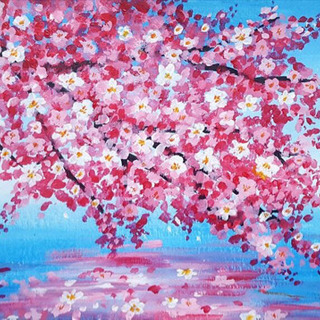 お酒を飲みながら桜を描いてみませんか。