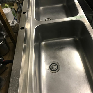 業務用二槽シンク　(幅1500x奥行600x高さ1000)