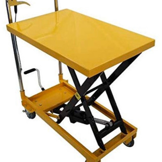 【新品 未使用】油圧式リフトテーブル台車積載能力150kg(黄色)