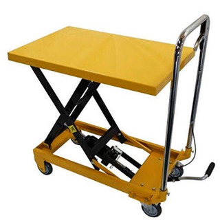 【新品 未使用】油圧式リフトテーブル台車積載能力150kg(黄色)