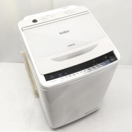 中古 美品 7.0kg 全自動洗濯機 ビートウォッシュ 日立 BW-V70A 2016年製造 シルバー 簡易乾燥機能 6ヶ月保証付き