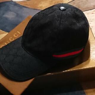 新品★GUCCI★黒キャンバス生地GG柄ベースボールキャップ★