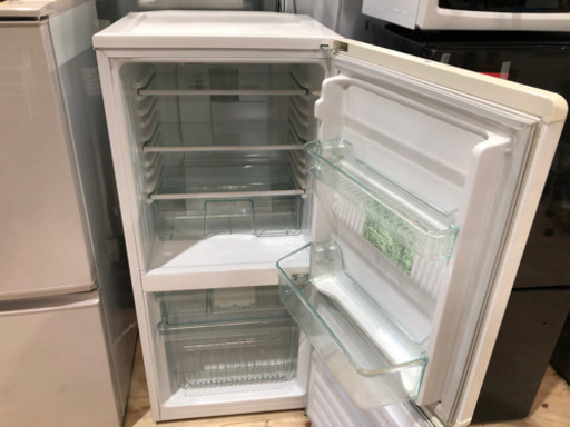 ユーイング◆110L冷凍冷蔵庫ホワイトウッド調