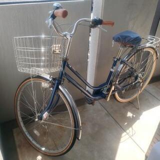 自転車 ママチャリ 26インチ 内装3段変速 LEDオートライト ローラーブレーキ 今月点検済み 