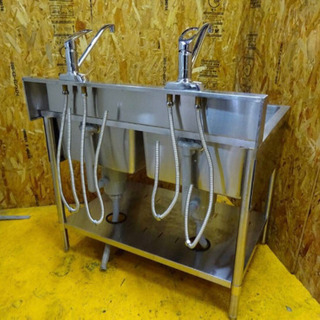 4644-05)業務用 マルゼン ステンレス 二槽シンク W1000D700H800BG150