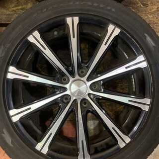 【Firestone WIDE OVAL 215/50R17】夏タイヤ 4本【BS BALMINUM 社外 17インチ 7J5HPCD114.3+53】ブラポリ 　(VTG125) クレジットカード QR決済可能