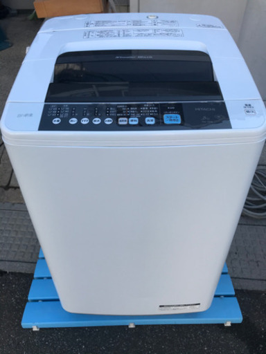 15年製 日立 HITACHI 8kg全自動洗濯機 白い約束 NW-8TY-W シャワー浸透洗浄