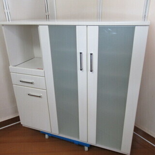 J1005/食器棚/キッチンボード/レンジボード/収納家具/ホワ...