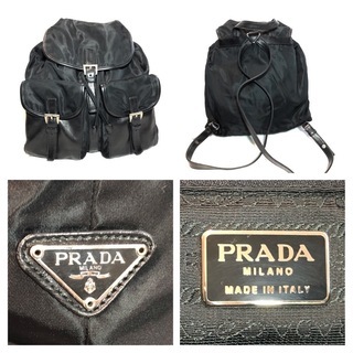 超激レア 鑑定済 PRADA プラダ➂ ブラックリュック レザーコンビ 希少