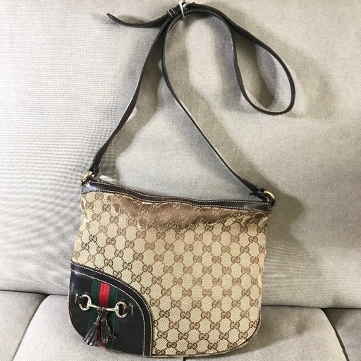 GUCCI グッチ GGキャンバス シェリーライン 斜めがけショルダーバッグ