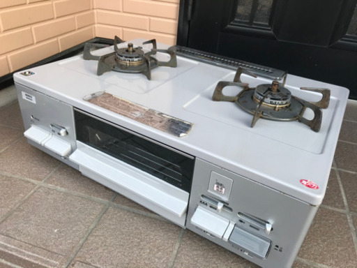 ノーリツ ガステーブル ライトグレーホーロートップ 水あり片面焼グリル 都市ガス右強火 NG60SVR②