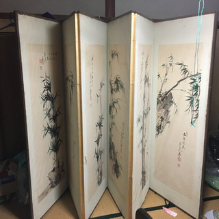 骨董品 衝立 和風  屏風絵 お宝 