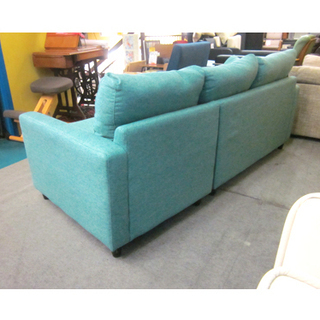 鮮やかなターコイズブルー セパレート L字ソファ】幅187cm 左右