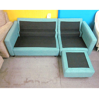 鮮やかなターコイズブルー セパレート L字ソファ】幅187cm 左右