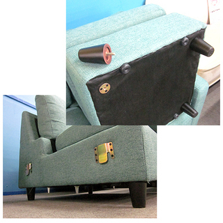 ターコイズブルー L字型ソファ ② 鮮やかなターコイズブルー セパレート L字ソファ】幅187cm 左右