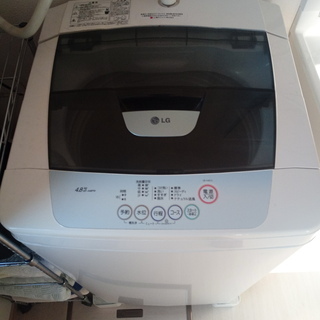 洗濯機お譲りいたします。LG製 WF-A48PW 4.8kg