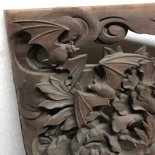 仏教美術 木彫 獅子桐彫刻 欄間 164cm 細密彫 神社仏閣 花 コウモリ 高級 販売価格200万円以上 仏教美術 木彫 獅子桐彫刻 欄間 164cm 細密彫 神社仏閣 花 コウモリ