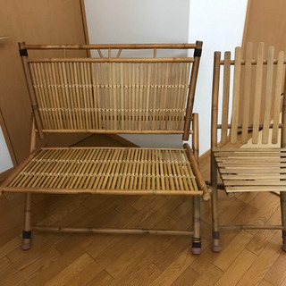 竹細工の椅子セット