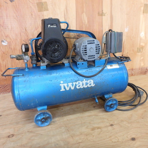 岩田 エアーコンプレッサー SP-07PB 動作確認済み 三相 200V タンク 容量 60ℓ iwata 清掃 高圧 エアー 空気 電動工具 DIY 中古品 宮城 MAX