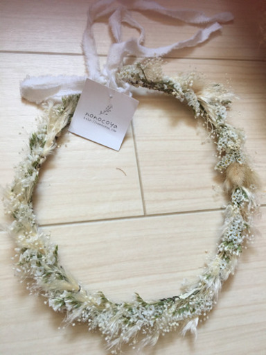 花冠ののこやブーケ花かんむり前撮りニューボーンフォトバースデーフォト白結婚式 ドライフラワー ウエディング フォト Kai To 船橋の服 ファッションの中古 古着あげます 譲ります ジモティーで不用品の処分