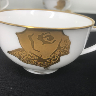 【店舗同時販売中｜値下げしました！】大倉陶園　金蝕バラシリーズ　カップ&ソーサー6客set　問合わせ番号：102-023292-002【店頭ご来店購入限定】
