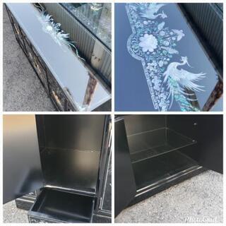 収納家具 【サイドボード】最高級螺鈿細工☆高級工芸品を手の届く