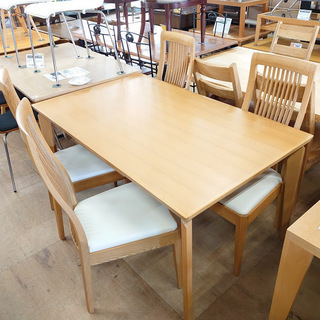 【店舗同時販売中】大塚家具製造　引き出し付ダイニング5点セット　カンナ