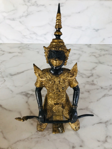 彫刻 置物 アンティーク悪魔-コン・イントラジット-タイ-20世紀半ば