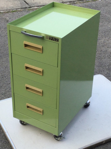 中古　サカエ　工具入れ　 　幅31　　奥行◆45　　高さ◆650　 （ｃｍ）　キャビネットワゴン　丈夫　工具ワゴン　サカエグリーン　工具　収納　しっかり