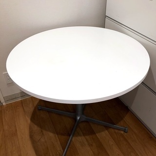 丸テーブル　オフィス家具　白