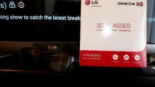 LG　スマートテレビ55インチ、テレビ台、3dグラス付き@4個