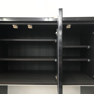 リサイクルサービス八光 田上店 配達・設置OK】ブラック木目調 食器棚