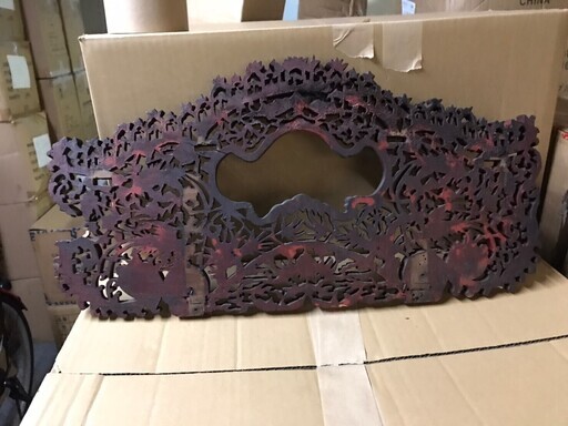 仏教美術 木彫 鳥 花 桐彫刻 欄間 58cm 細密彫 神社仏閣 高級