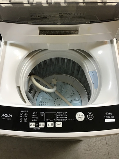 【送料無料・設置無料サービス有り】洗濯機 2017年製 AQUA AQW-S45EC 中古
