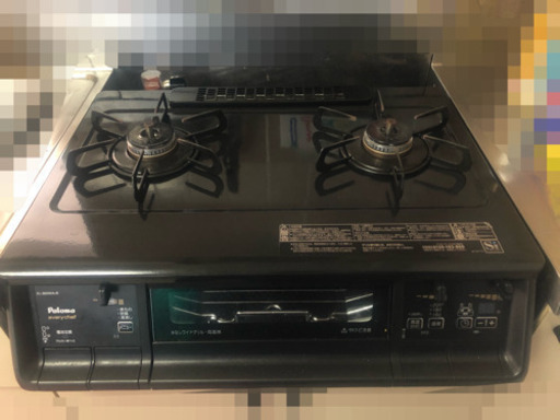【美品】パロマ　2口ガスコンロ　魚焼きグリル