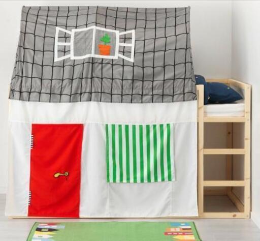 IKEA 子供 ベッド KURA キューラ リバーシブルベッド\nマットレス、シーツ、テントセット 二段ベッド ロフトベッド\n
