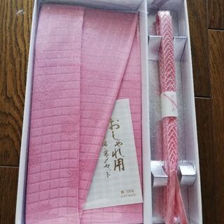帯締め帯揚げセット　ピンク　未使用　正絹