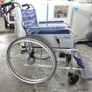 Miki 車椅子 アルミ自走式車椅子 介助ブレーキ付 超軽量 M-43KDB チェック柄 ブルー 札幌市 白石区 東札幌 Miki 車椅子 アルミ自走式車椅子 介助ブレーキ付 超軽量 M-43KDB