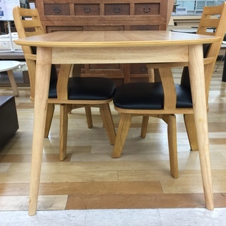 ダイニング3点セット　ブラウン　ハイバック回転イス　【トレファク岸和田店】 ダイニング3点セット ブラウン ハイバック回転イス 【トレファク岸和田