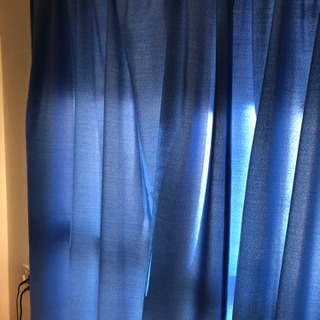ブルー　遮光カーテン　