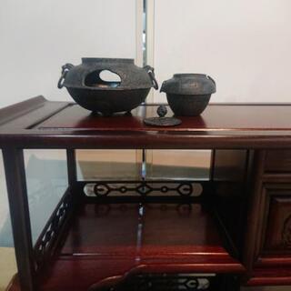 鬼面風炉釜  南部鉄具   茶道具  三脚    