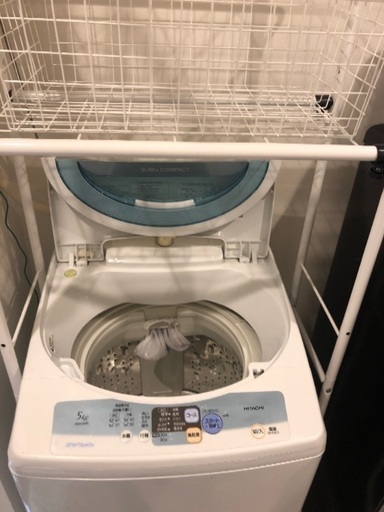 HITACHI洗濯機　ランドリーラック付き